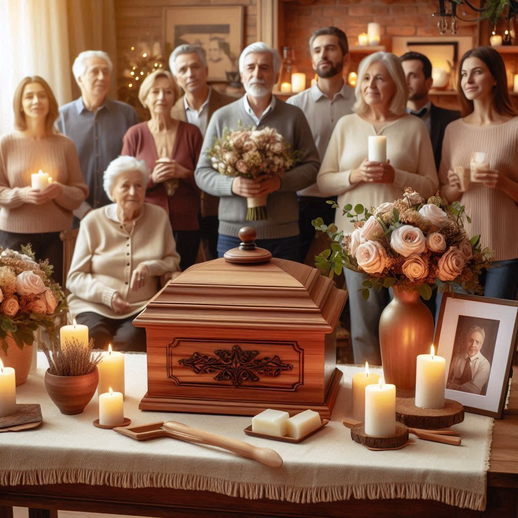 gathering at funeral