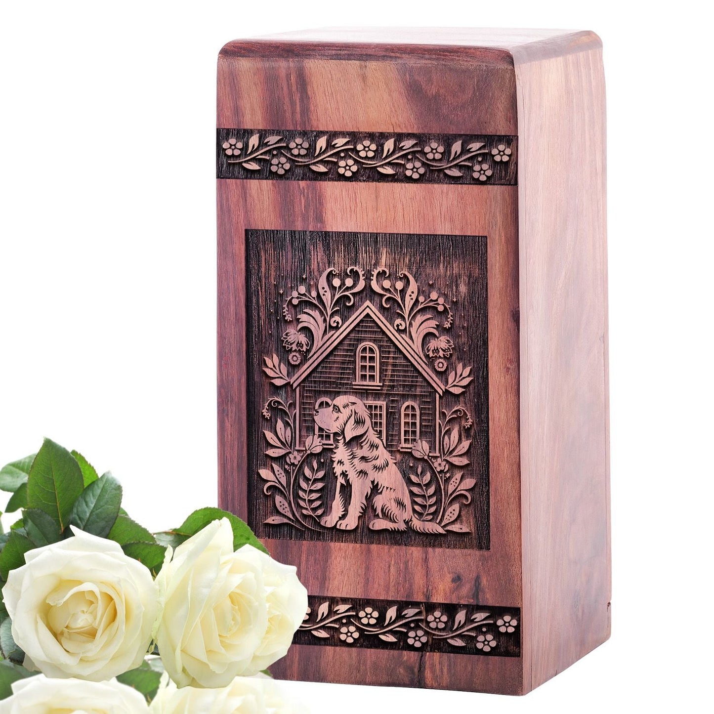 Handmade Dog Urn Box Memorial for Pets Ashes