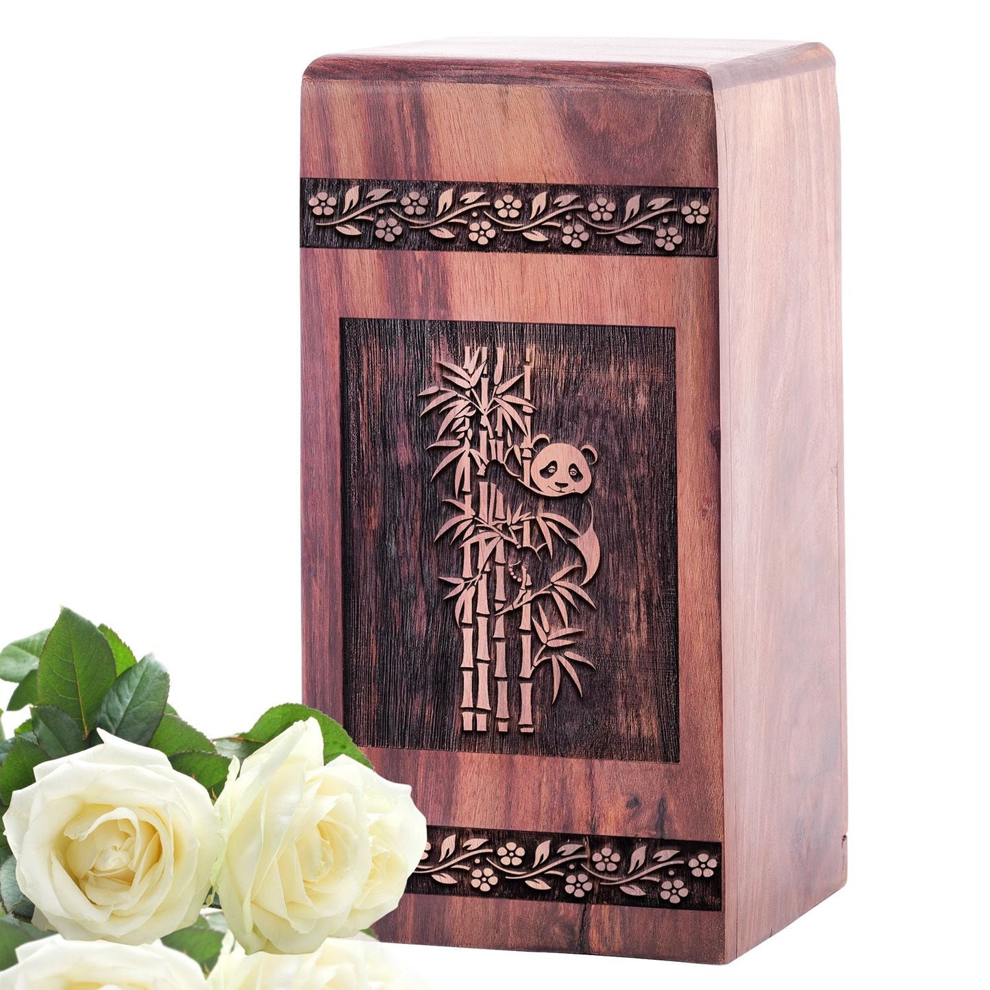 Wood Panda Urn for human Ashes – Memorial Keepsake