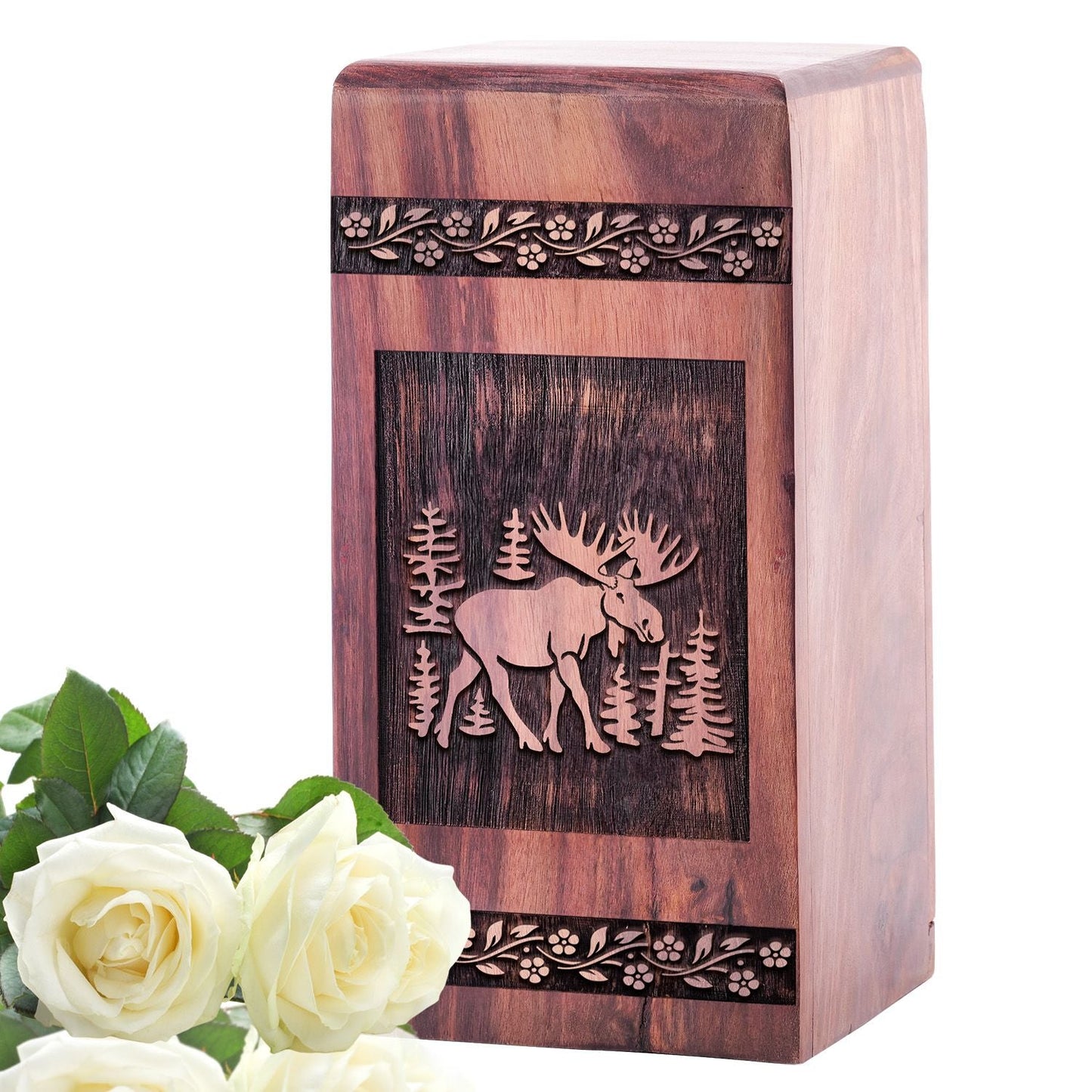 Handmade Wooden Panda Urn for Ashes Large Memorial Urn Box
