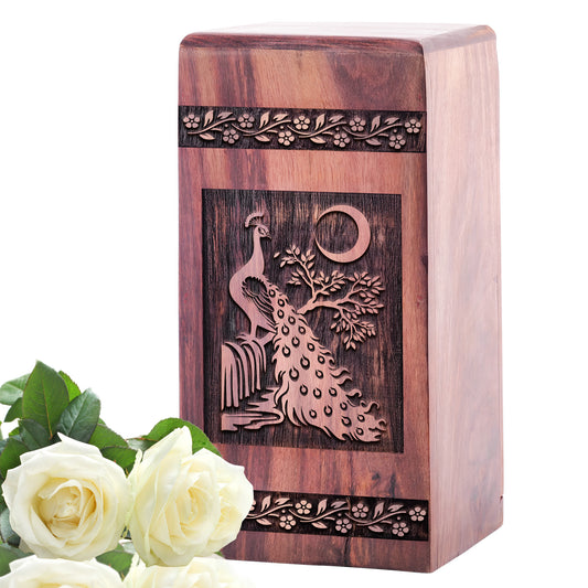 Peacock Urn Size 5 Inch 5”(H) x 3”(W) x 3”(L)