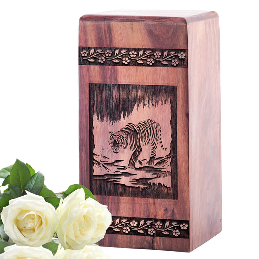 Tiger Urn Size 5 Inch 5”(H) x 3”(W) x 3”(L)