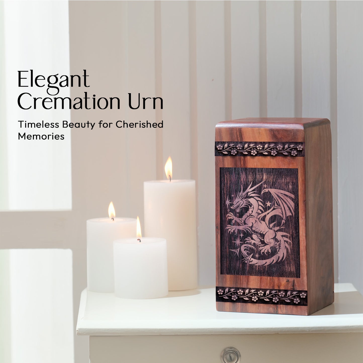 dragon Urn Size 10 Inch 10”(H) x 5.5”(W) x 5.5”(L)