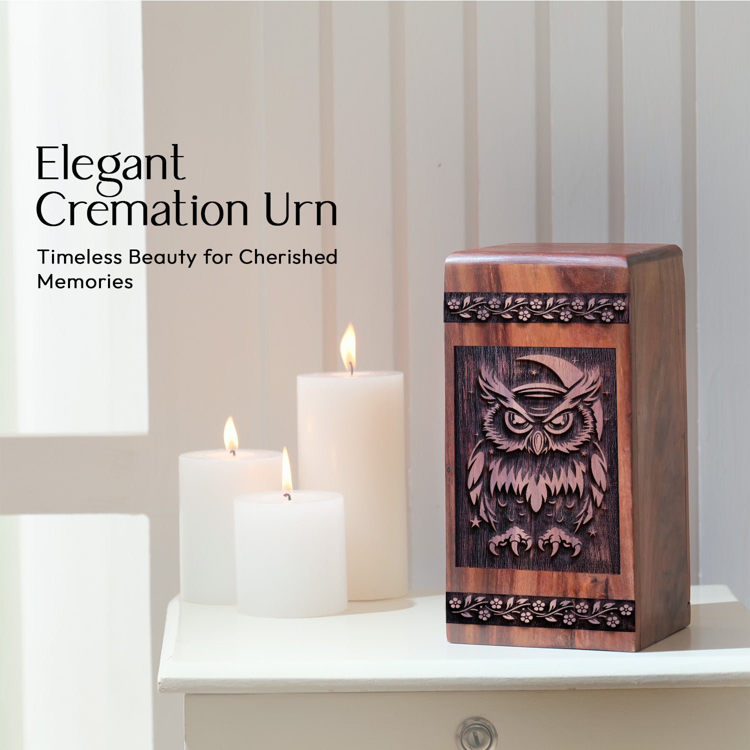Owl Urn Size 10 Inch 10”(H) x 5.5”(W) x 5.5”(L)