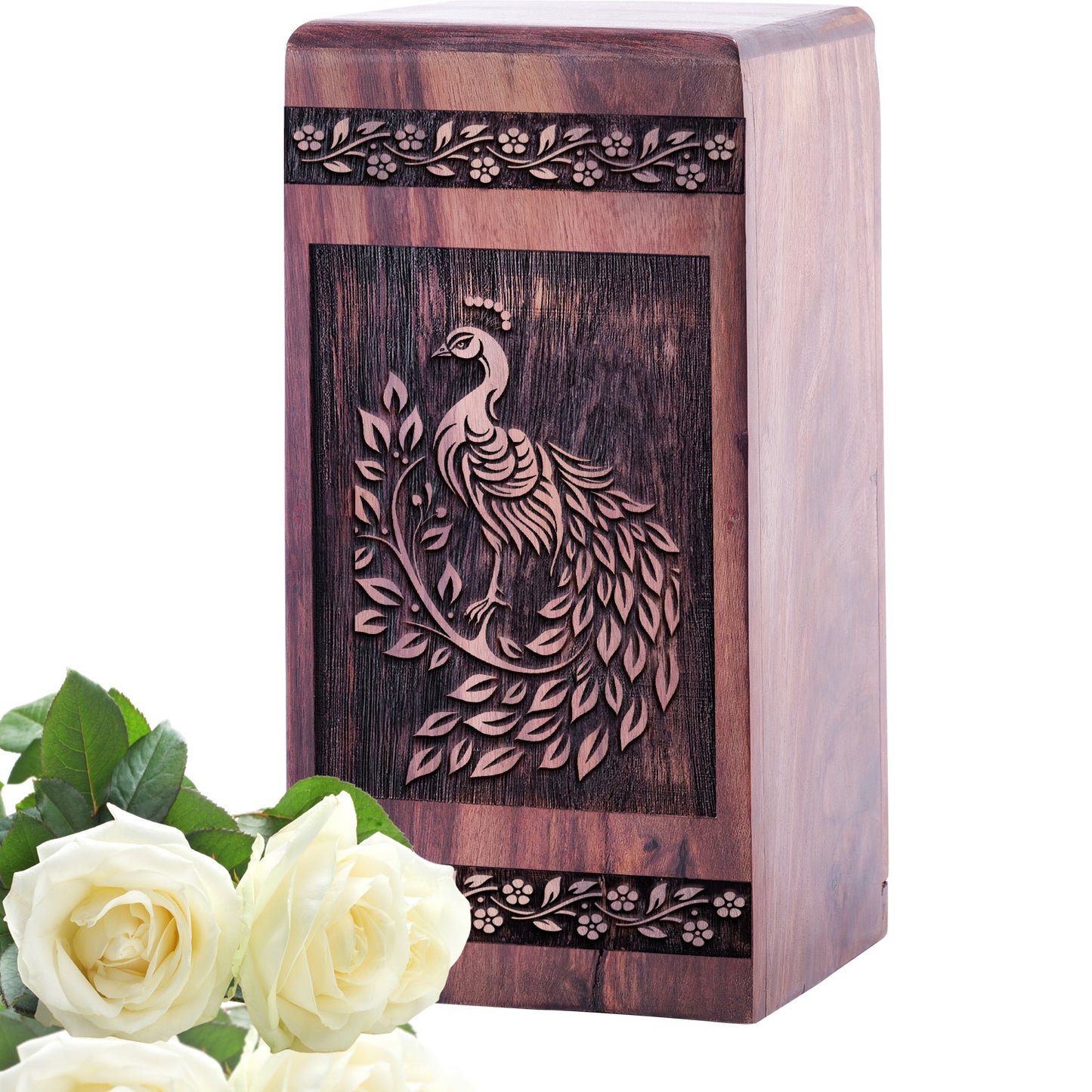 peacock Urn Size 5 Inch 5”(H) x 3”(W) x 3”(L)