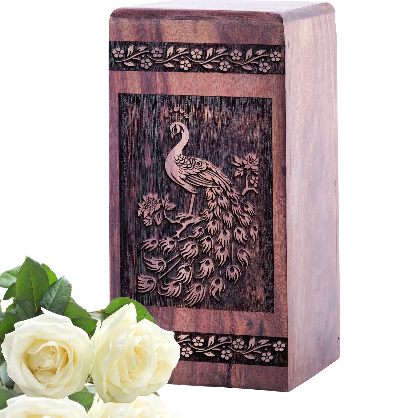 peacock Urn Size 5 Inch 5”(H) x 3”(W) x 3”(L)