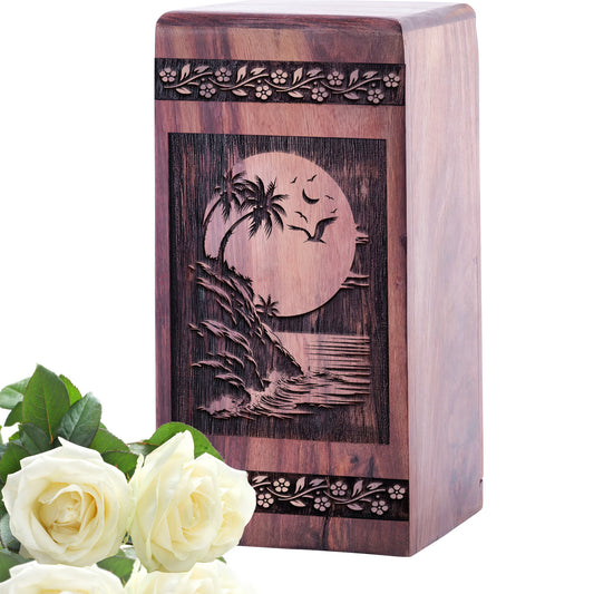 sunset beach Urn Size 5 Inch 5”(H) x 3”(W) x 3”(L)