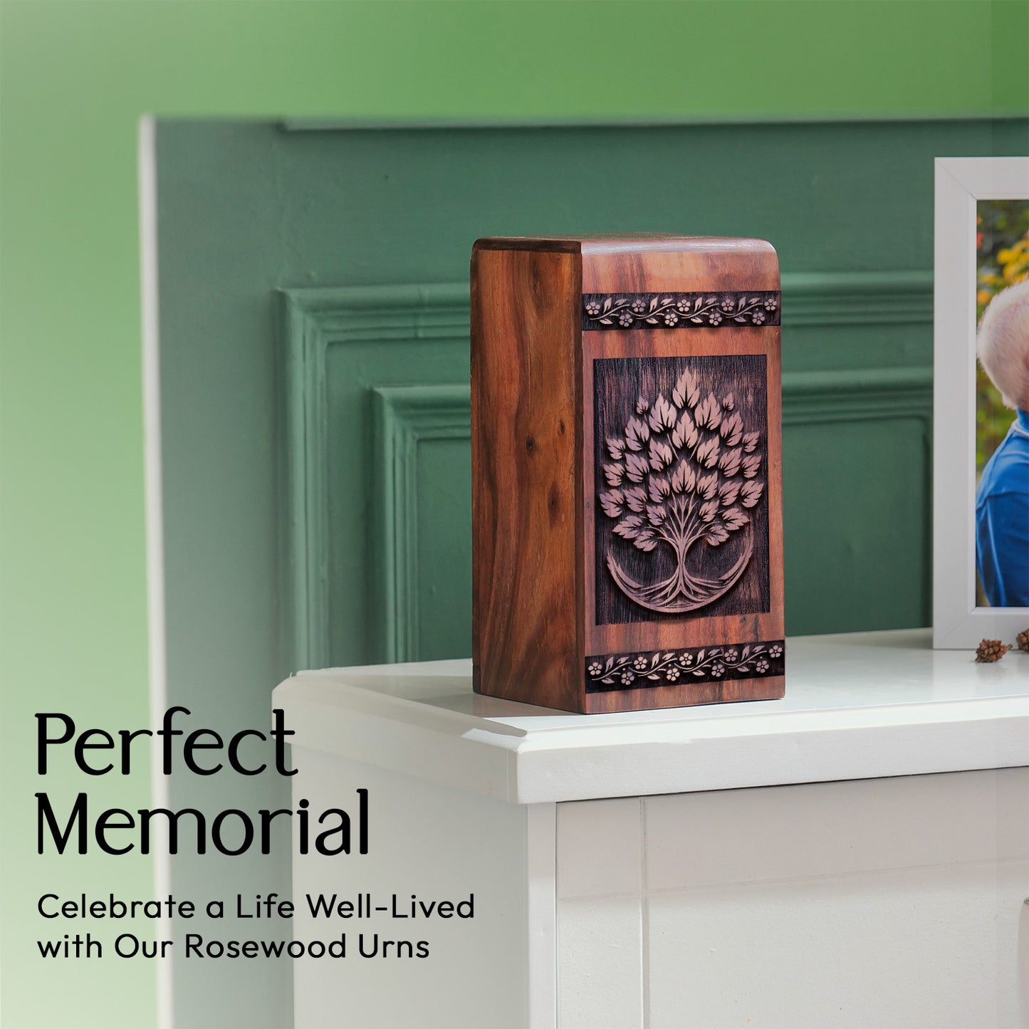 tree of life Urn Size 11.25 Inch 11.25”(H) x 6.25”(W) x 6.25”(L)