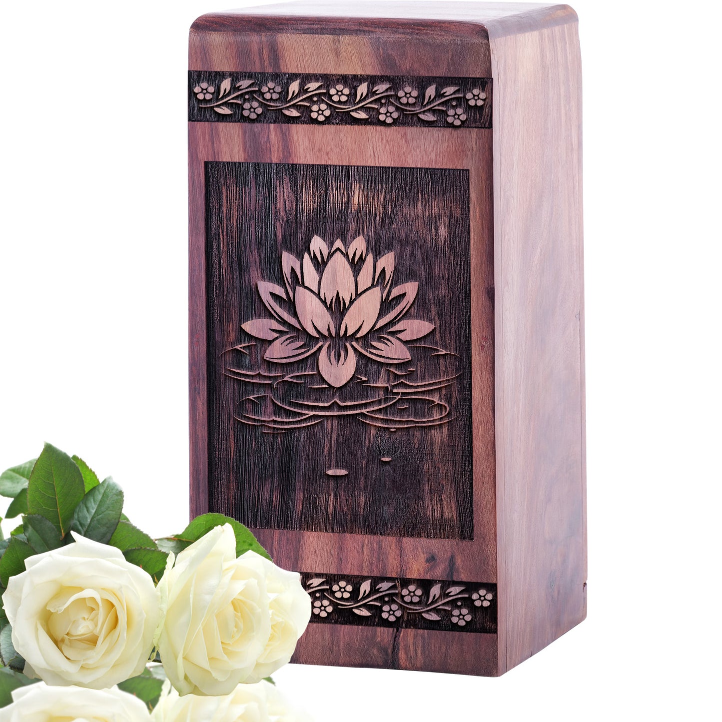lotus flower Urn Size 5 Inch 5”(H) x 3”(W) x 3”(L)