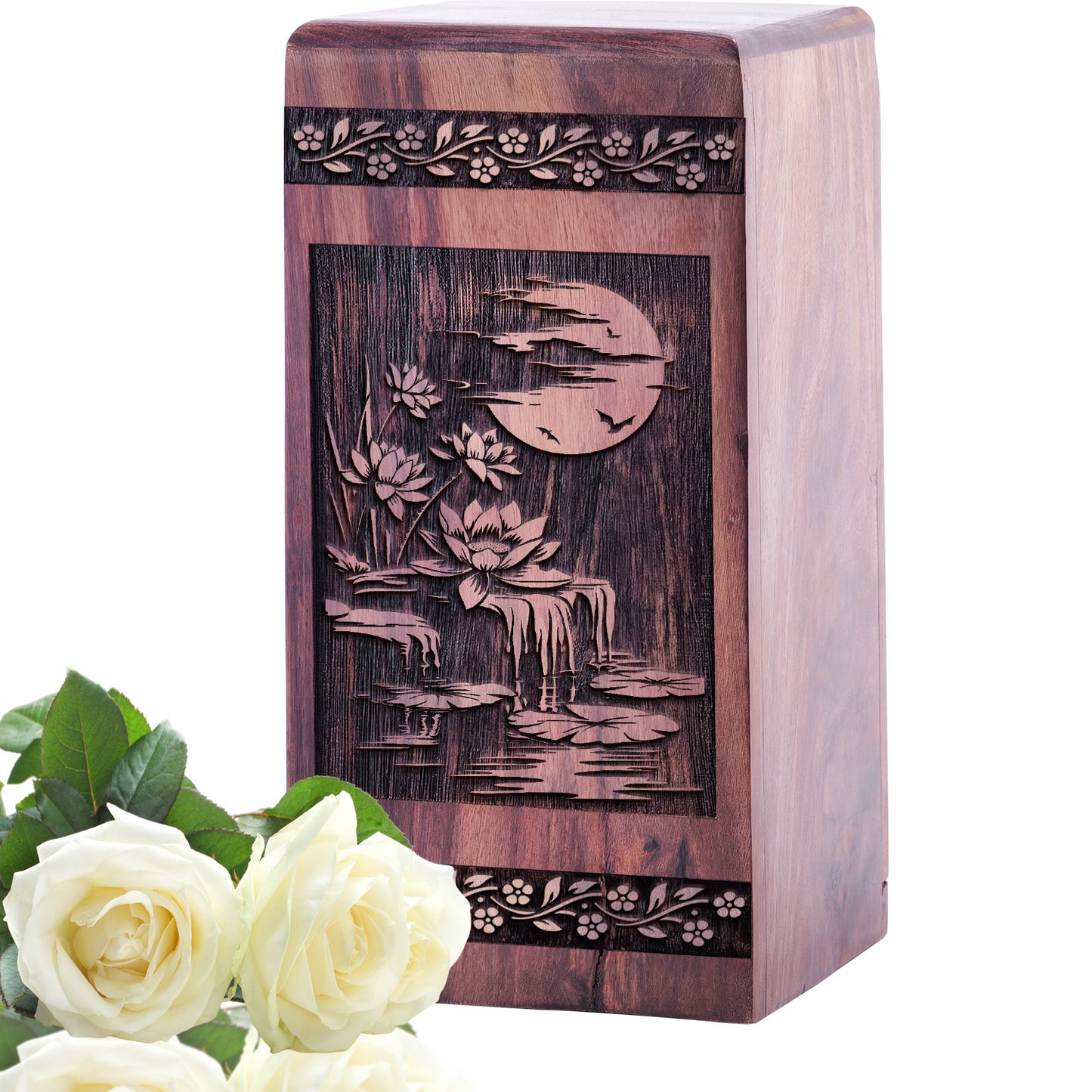 lotus flower Urn Size 5 Inch 5”(H) x 3”(W) x 3”(L)