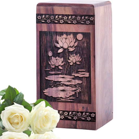 lotus flower Urn Size 5 Inch 5”(H) x 3”(W) x 3”(L)