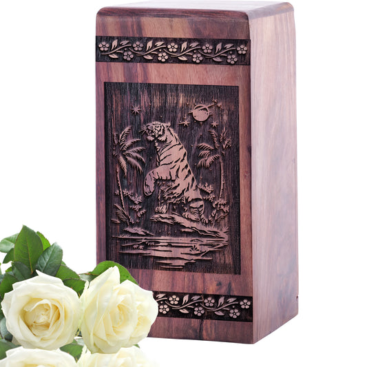 tiger Urn Size 5 Inch 5”(H) x 3”(W) x 3”(L)