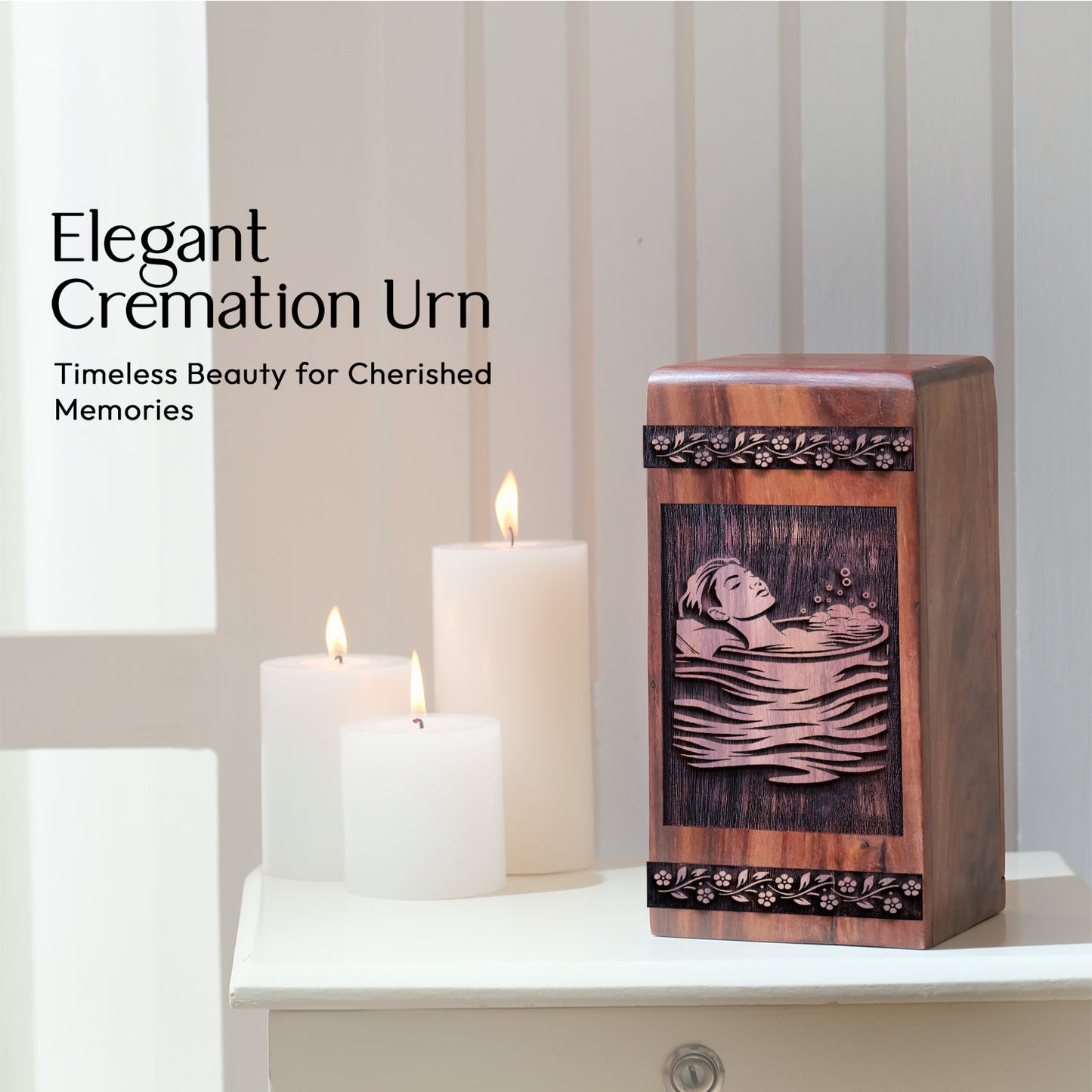 Tranquil Lake Urn Size 10 Inch 10”(H) x 5.5”(W) x 5.5”(L)