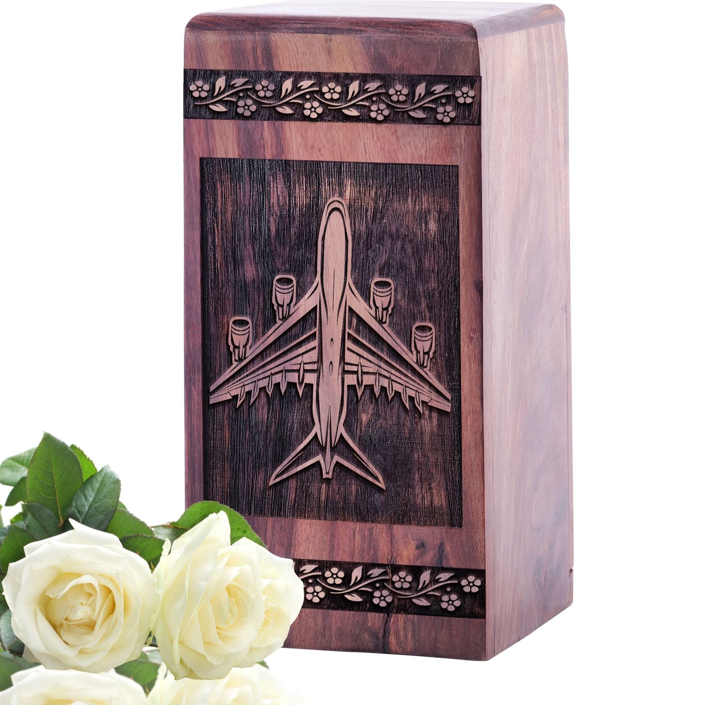Beautiful Airplane Wood Wooden Urn for Adult Cremation