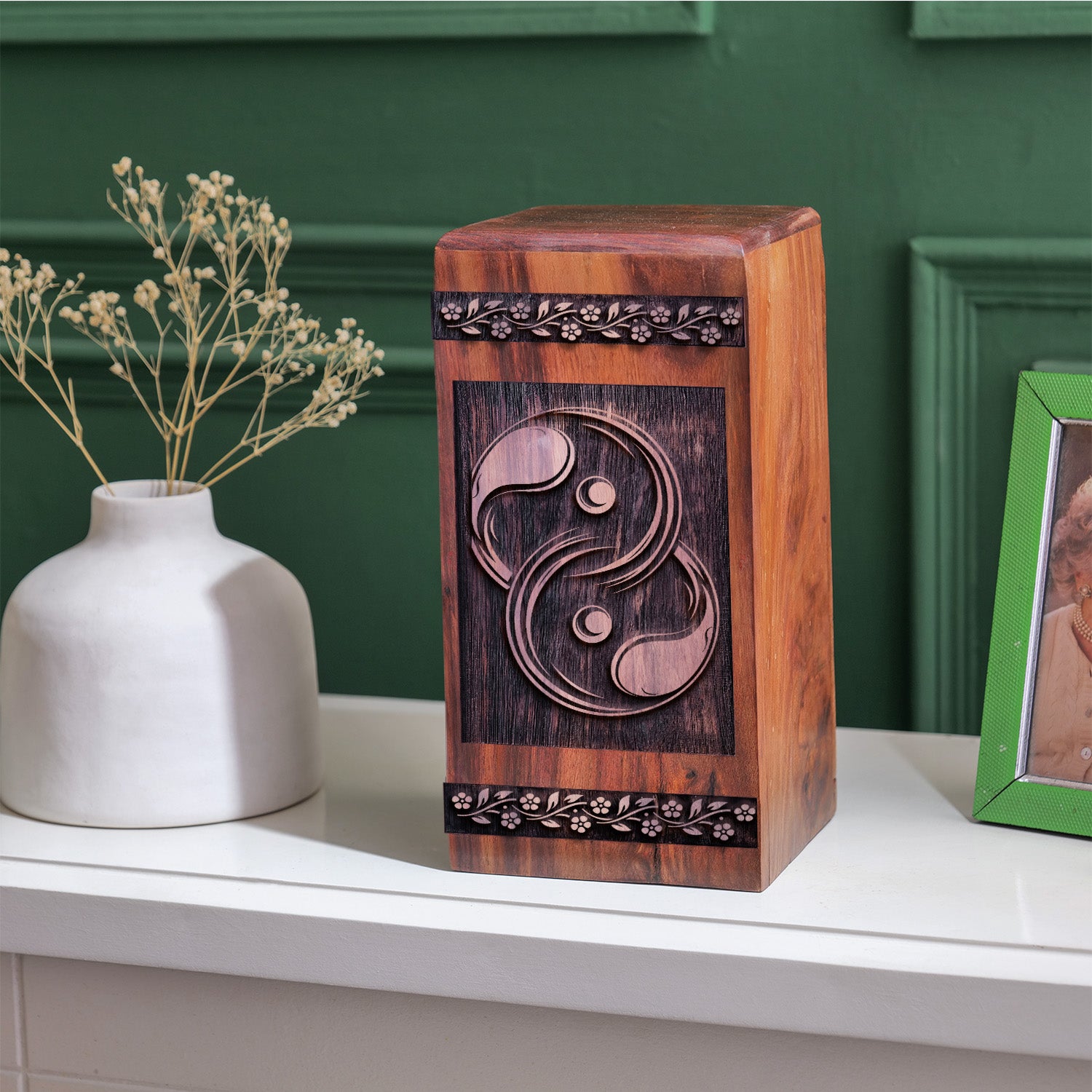 Yin and Yang Urn Size 14 Inch 14”(H) x 7.5”(W) x 7.5”(L)