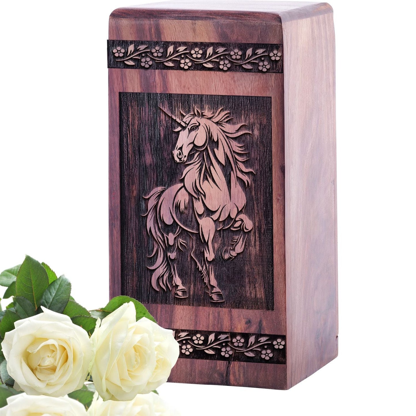 Handcrafted Wooden Unicorn Memorial Urn for Adult