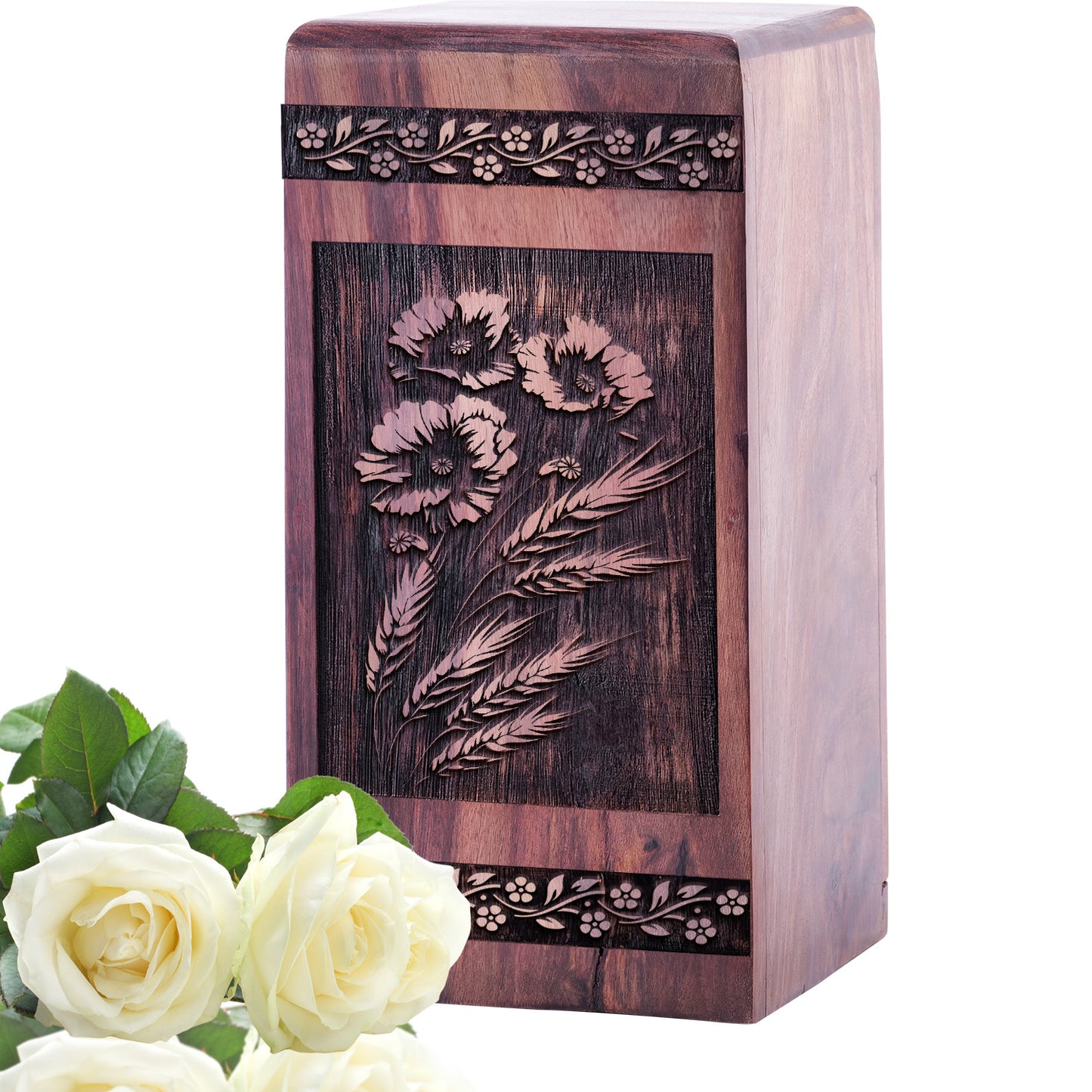poppies in field Urn Size 5 Inch 5”(H) x 3”(W) x 3”(L)