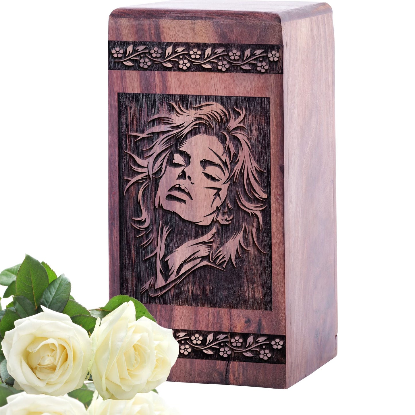 Unique Wooden Cremation Urn with King of Pop Wood Box