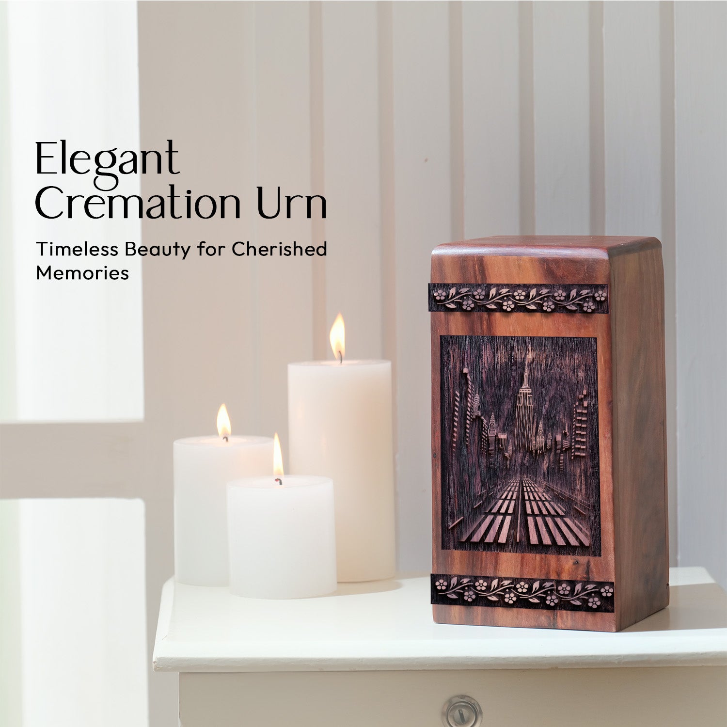 road Urn Size 10 Inch 10”(H) x 5.5”(W) x 5.5”(L)