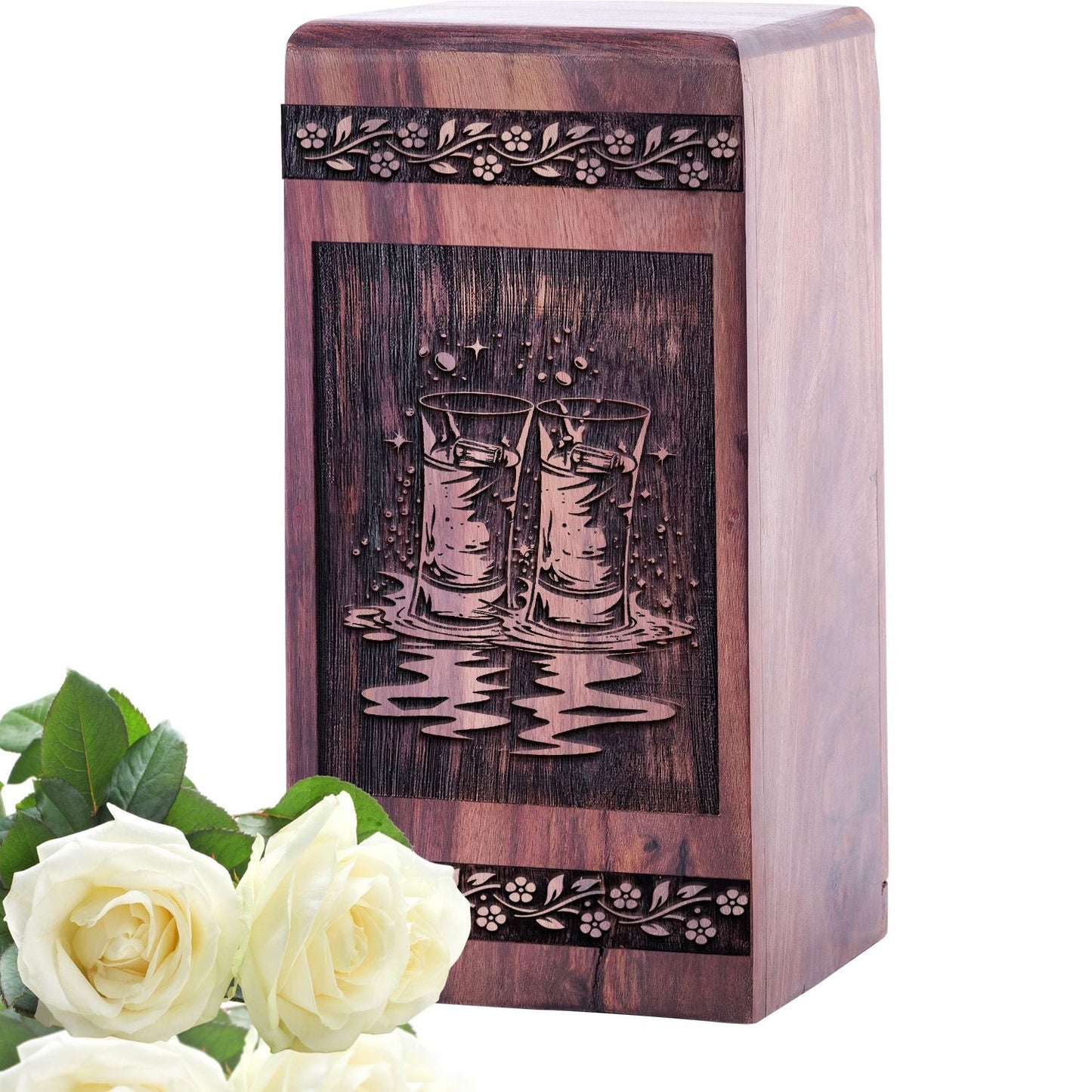Beautiful Handcrafted Wooden Vodka Urn for AdultAshes