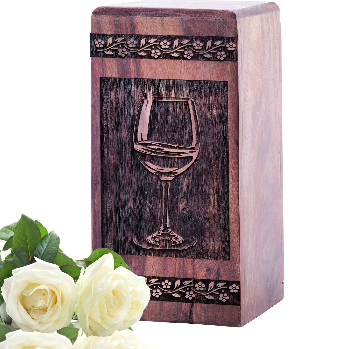 Medium Wooden Wine Memorial Urn for Cremation Ashes Large urn