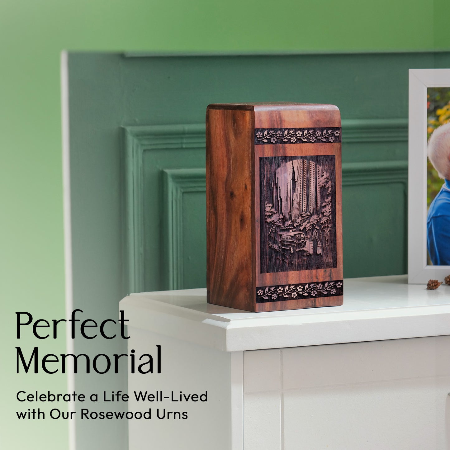 central park Urn Size 11.25 Inch 11.25”(H) x 6.25”(W) x 6.25”(L)