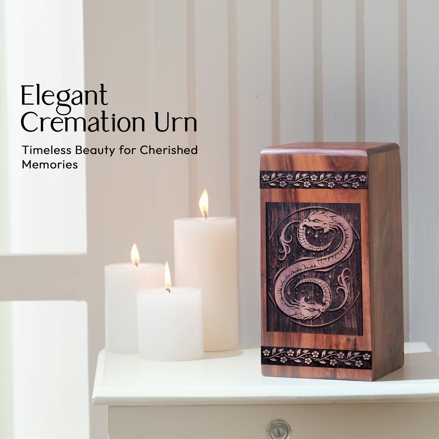 feng shui Urn Size 10 Inch 10”(H) x 5.5”(W) x 5.5”(L)