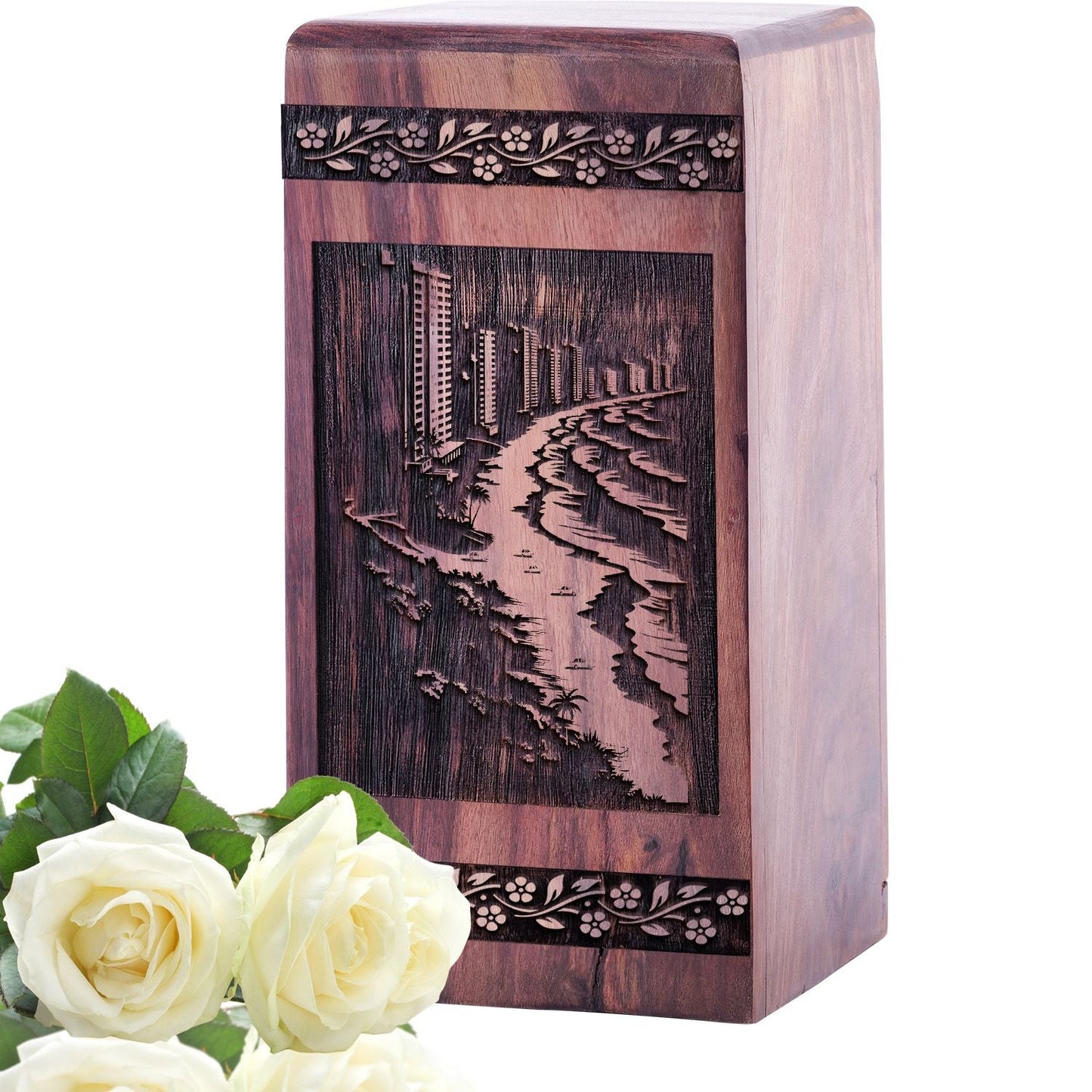 Mini Handcrafted Wooden Myrtle Beach Urn for Human Ashes