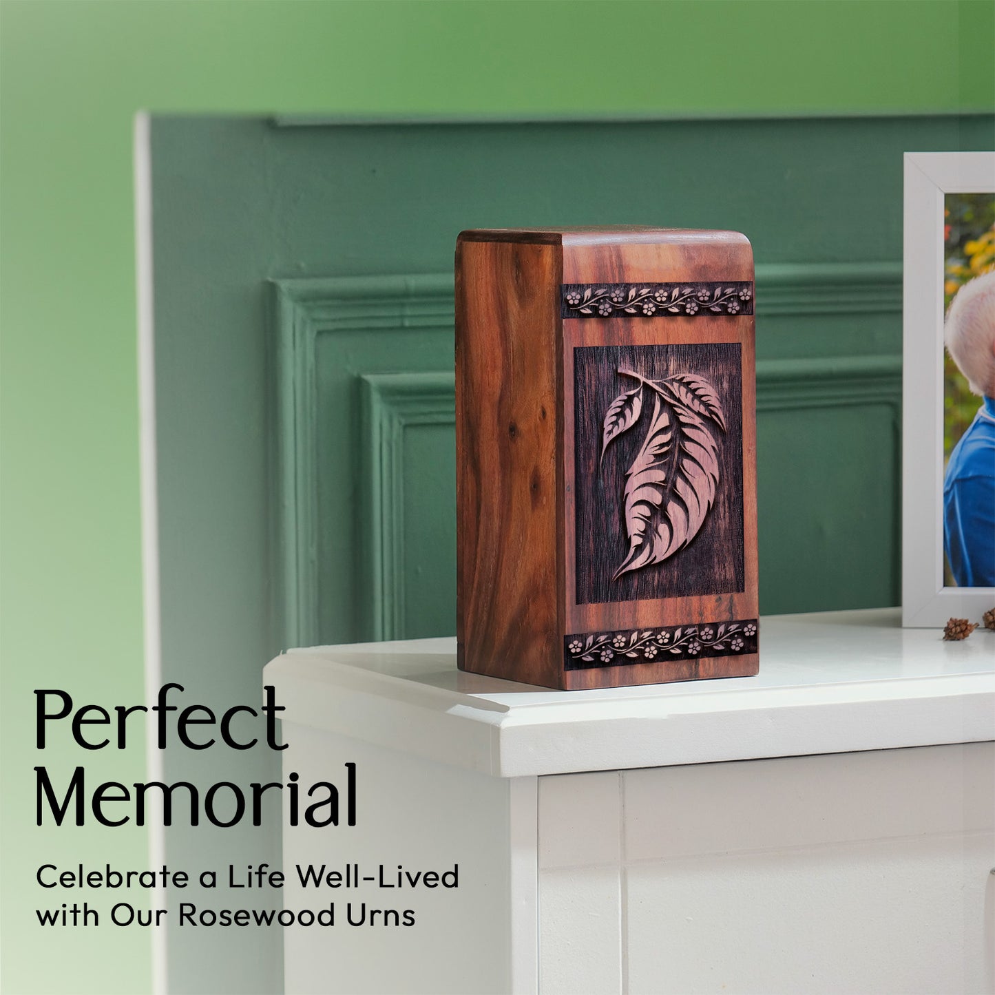 Paisley Wood Box Urn Size 11.25 Inch 11.25”(H) x 6.25”(W) x 6.25”(L)