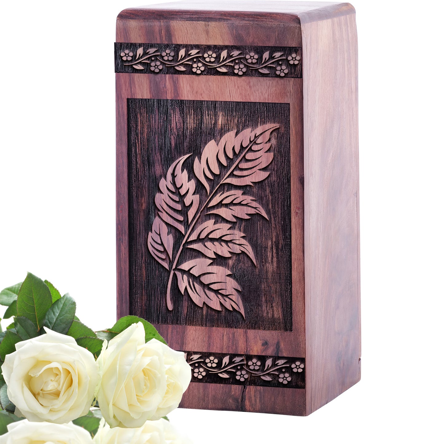 Paisley Wood Box Urn Size 5 Inch 5”(H) x 3”(W) x 3”(L)