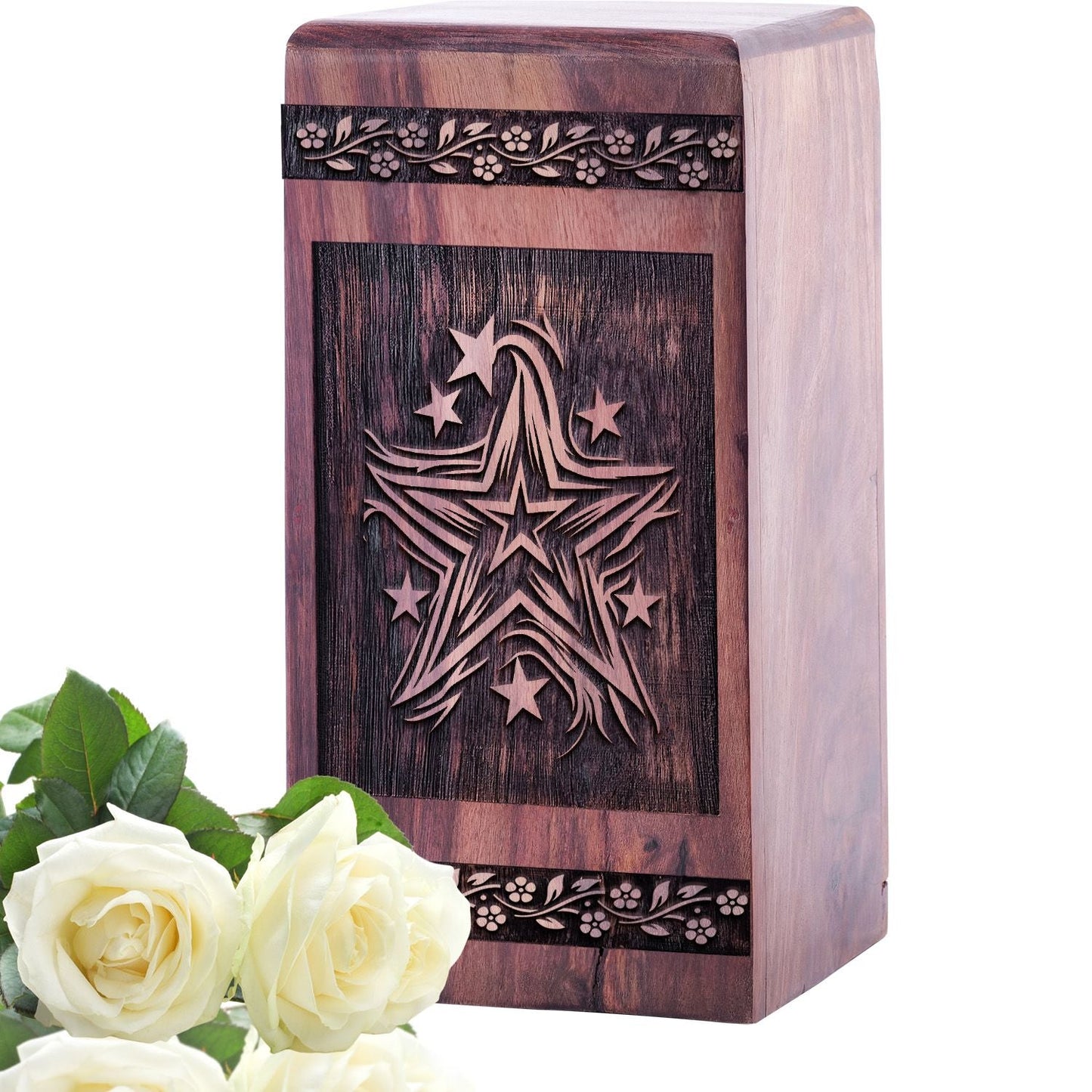 Beautiful Handcrafted Wooden Wiccan Urn for Human Ashes
