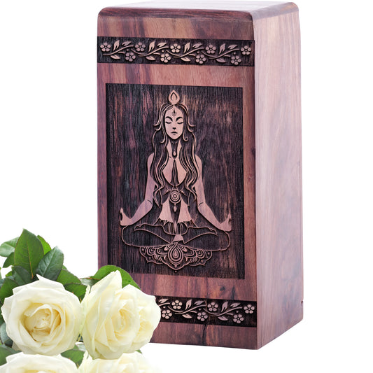 yoga Urn Size 5 Inch 5”(H) x 3”(W) x 3”(L)