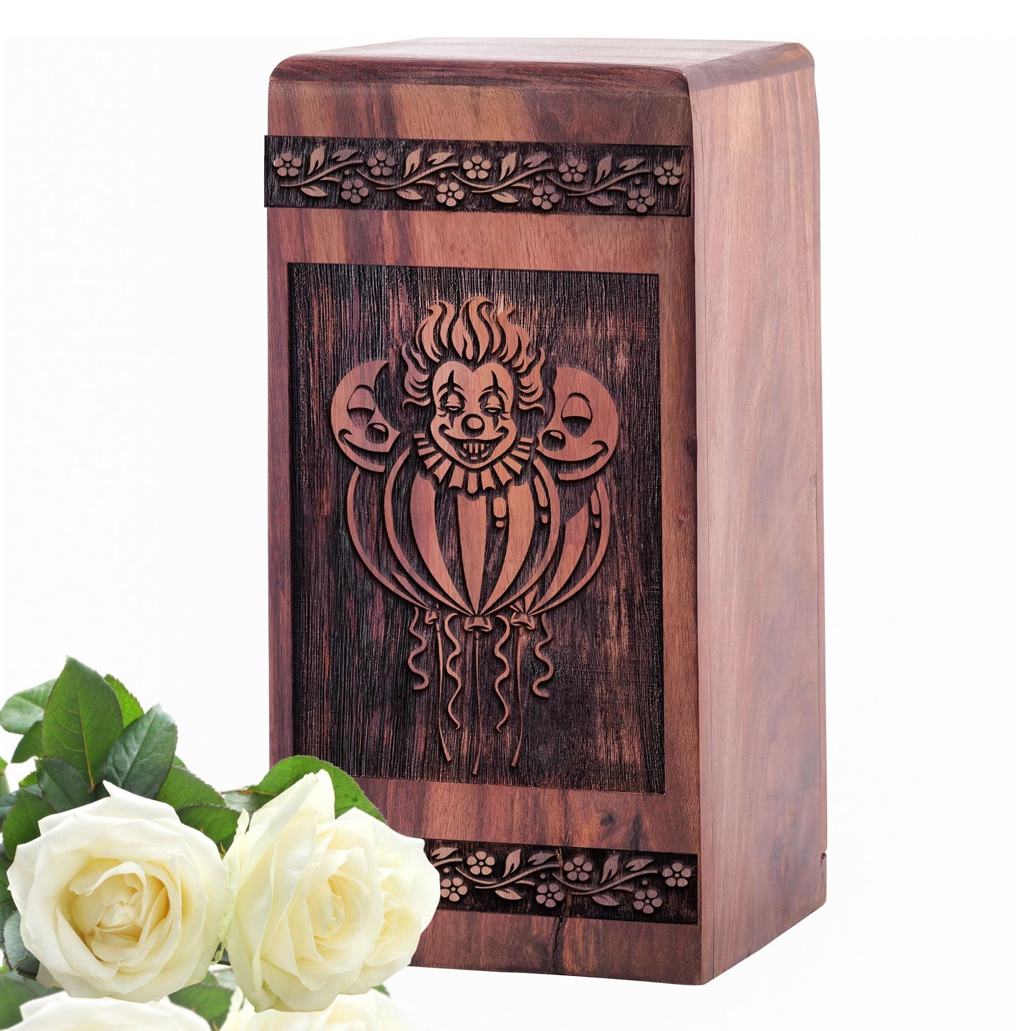 Beautiful Geometric Tail and Nucleus Wood Cremation Urn