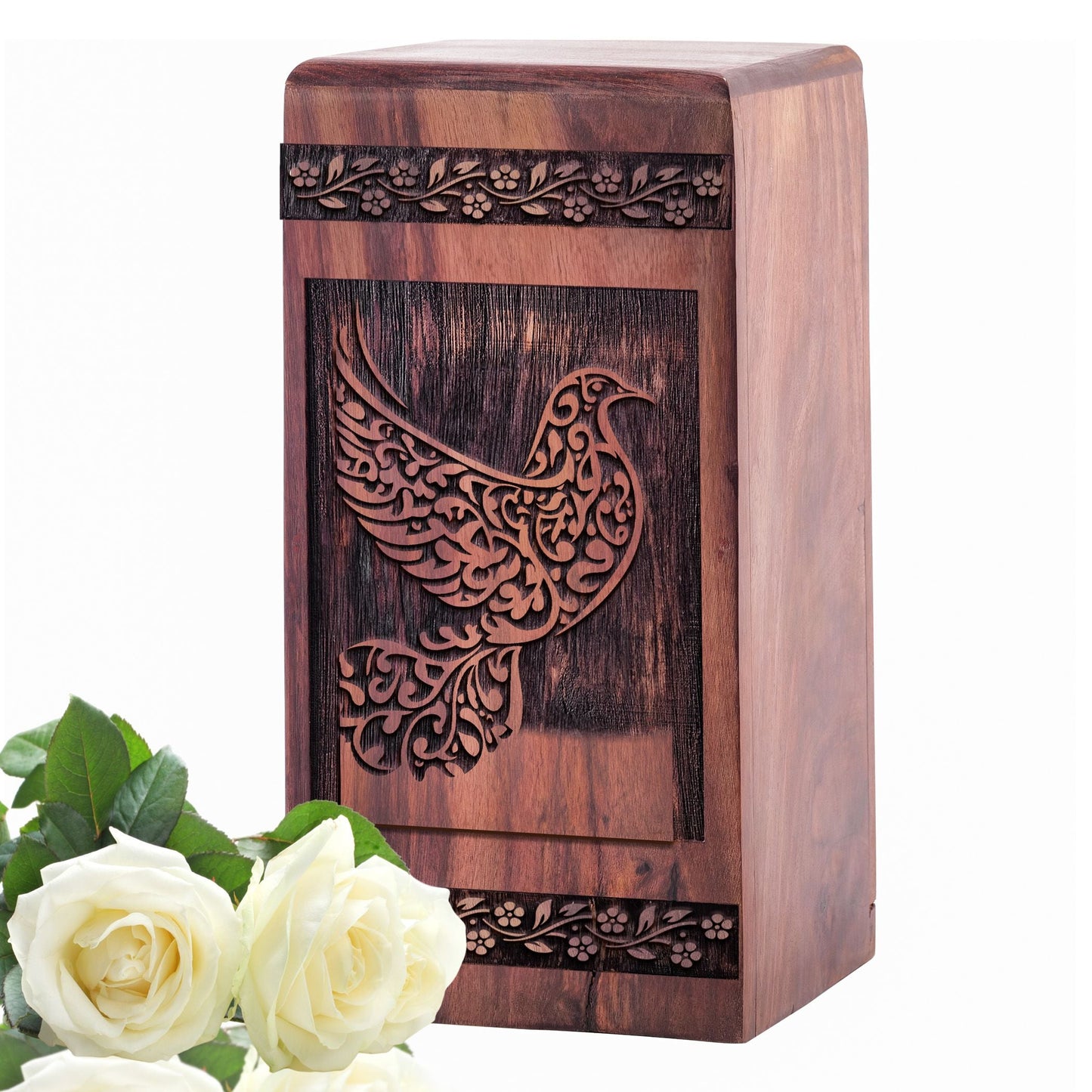 Unique Wooden Dove Cremation Urn for Human Ashes