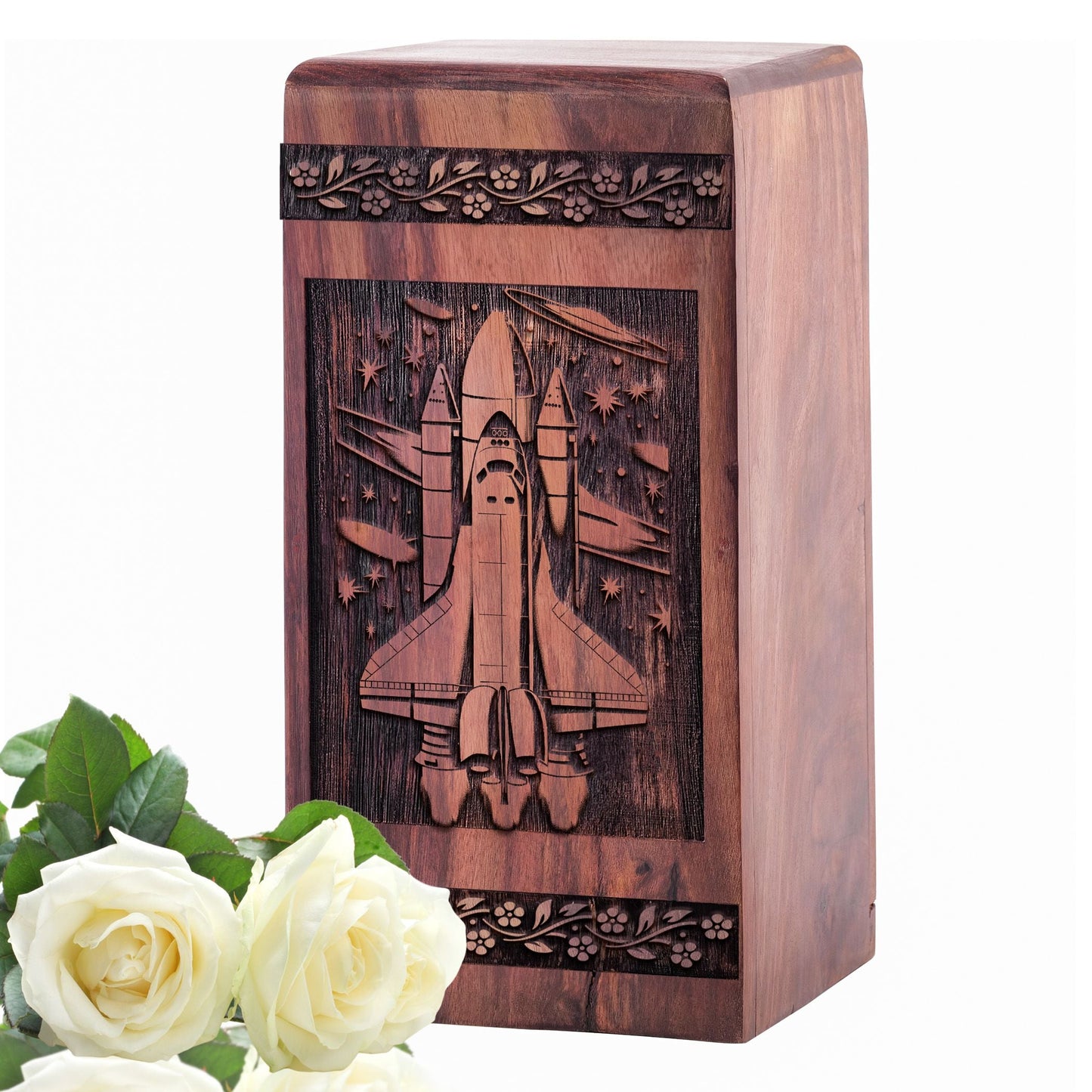 Unique Wooden Rocket Cremation Urn for Human Ashes