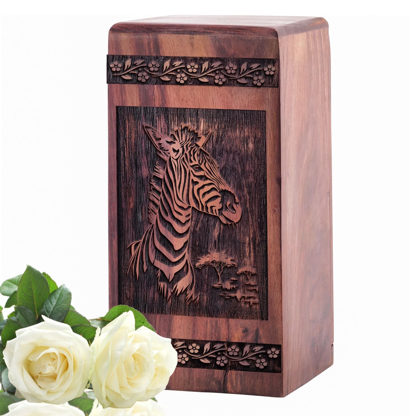 Unique Wooden Giraffe Cremation Urn for Human Ashes