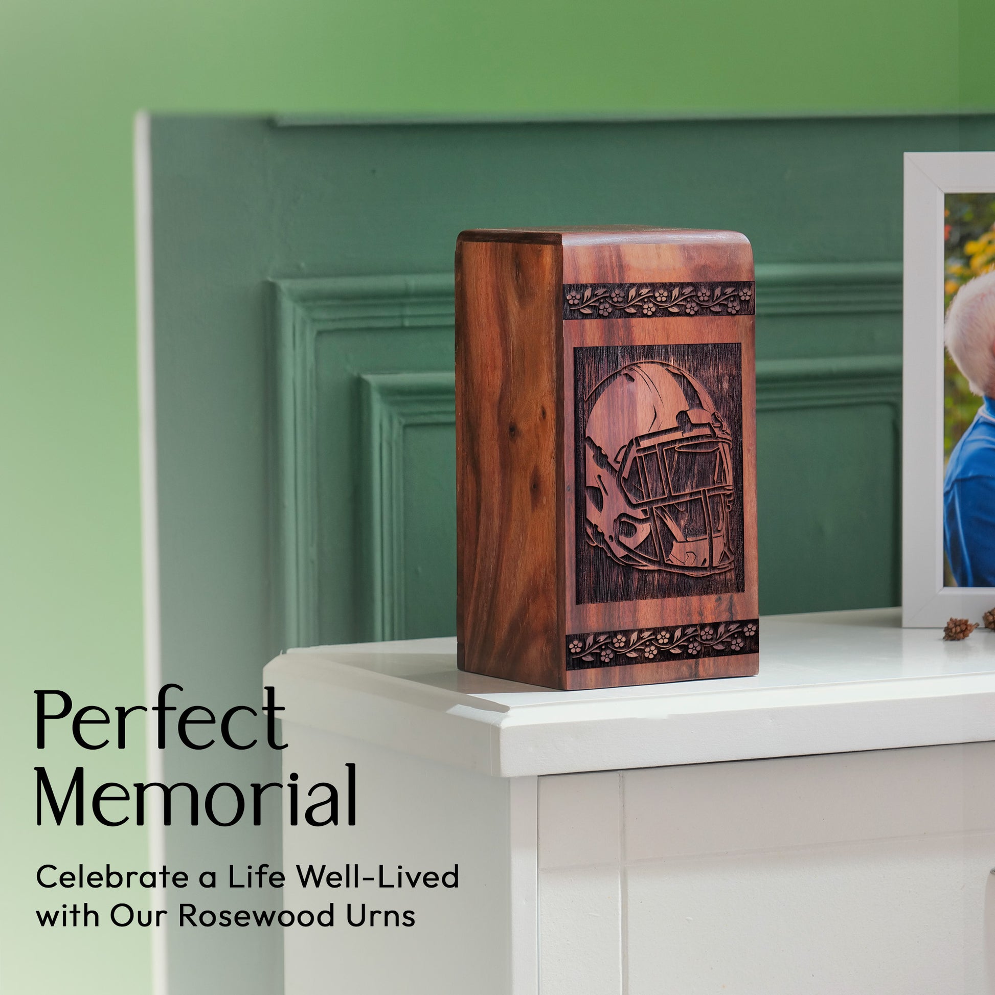 helmate Urn Size 11.25 Inch 11.25”(H) x 6.25”(W) x 6.25”(L)