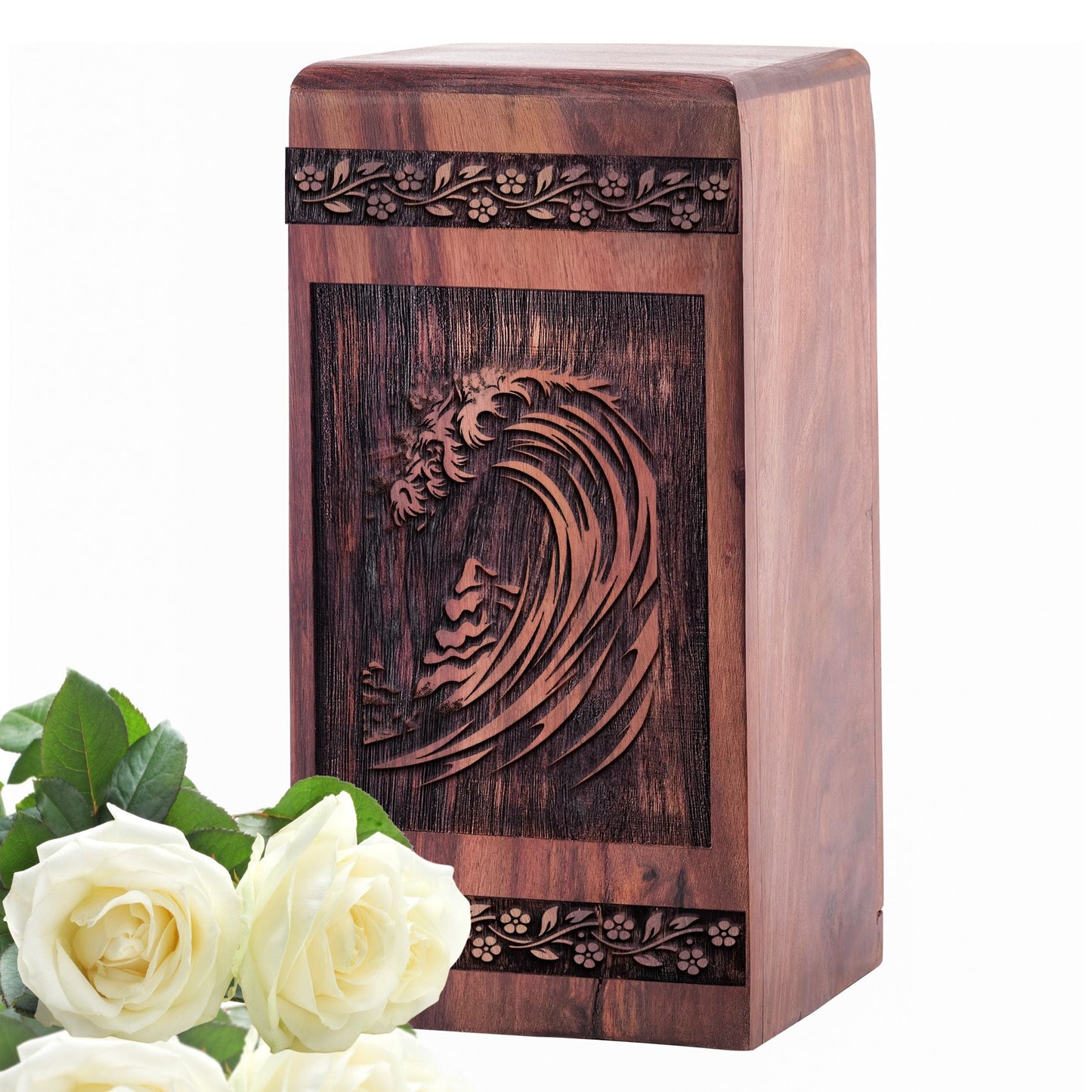 Small Decorative Wooden Roller Coaster Urn for Memorial Ashes
