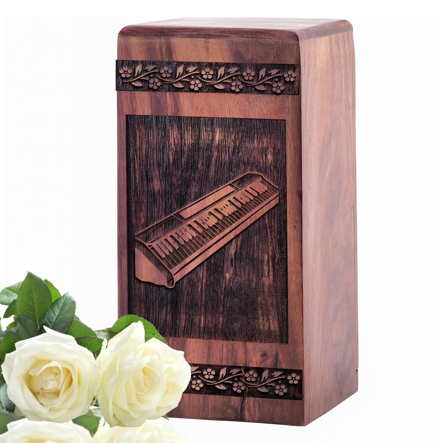 Handcrafted Wooden Piano Urn Box for Ashes - Unique Design