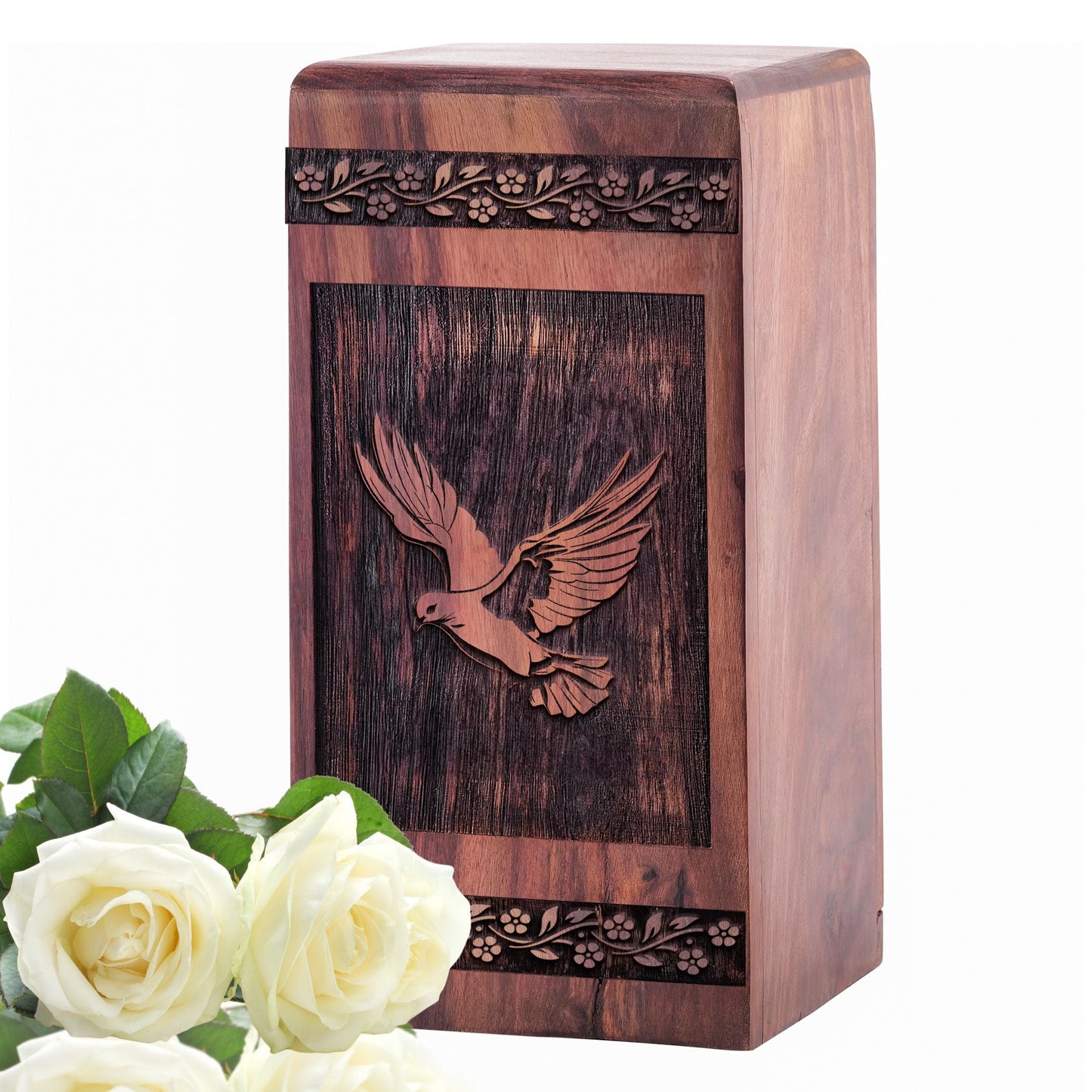 Handmade Wooden Dove Urn for Ashes - Symbol of Peace