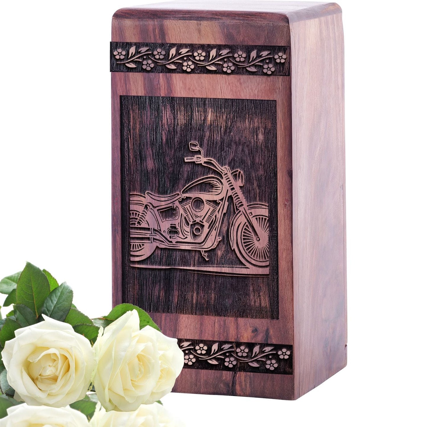 Wooden Bullet Urn Box for Ashes - Handcrafted Memorial