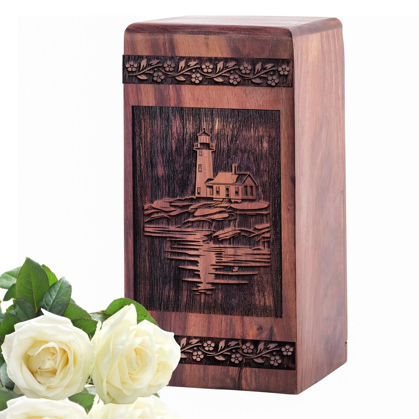 Unique Wooden Lighthouse Cremation Urn for Ashes