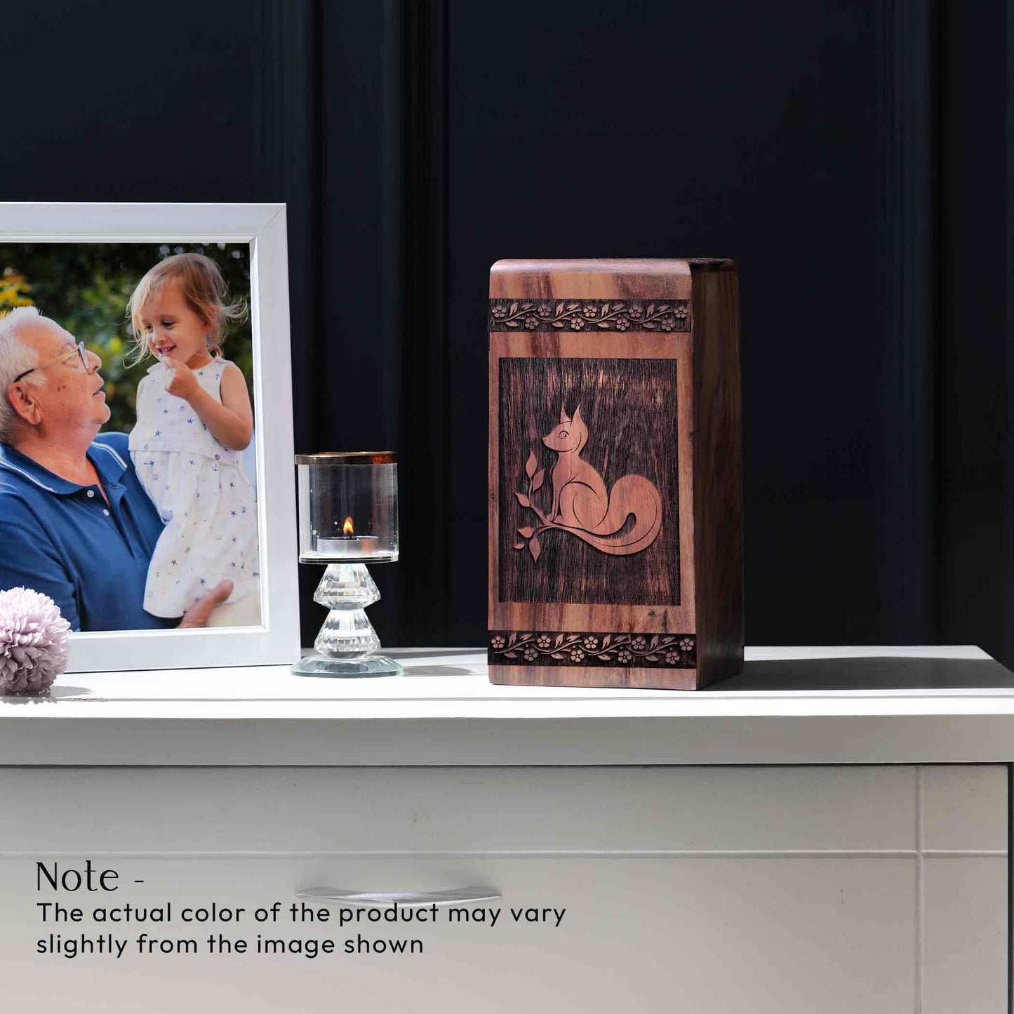 Wooden Fox Cremation Urn for Ashes - Handcrafted Keepsake