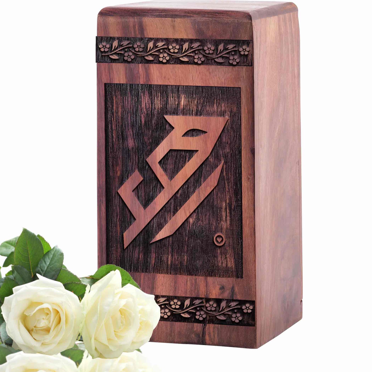 Handcrafted Wooden Logo Urn for Ashes - Unique Memorial