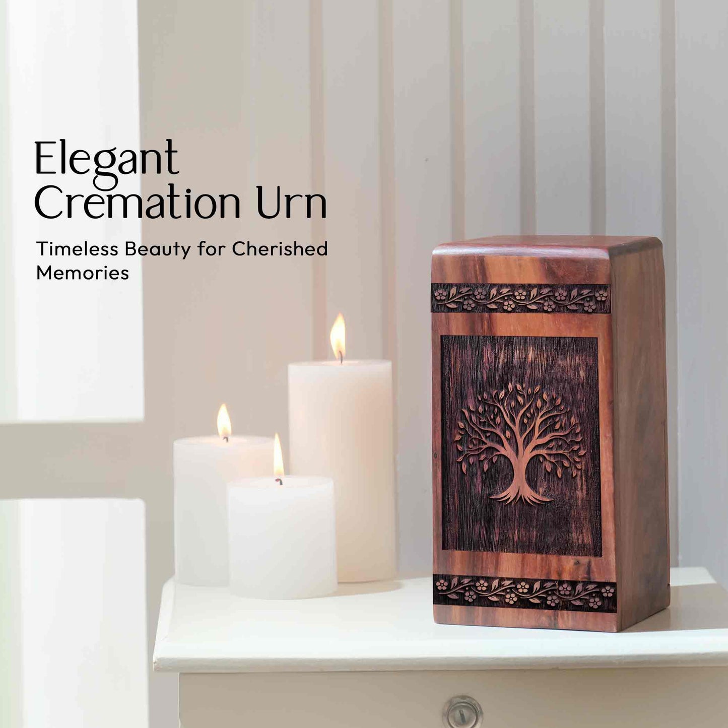 tree Urn Size 10 Inch 10”(H) x 5.5”(W) x 5.5”(L)