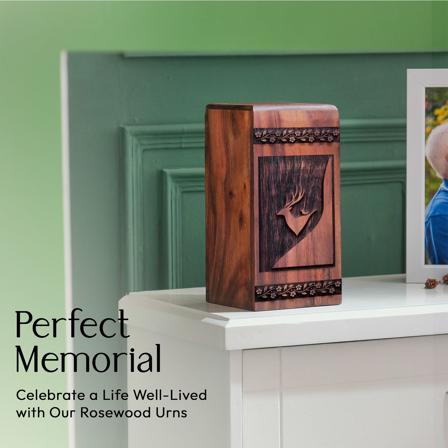 deer Urn Size 11.25 Inch 11.25”(H) x 6.25”(W) x 6.25”(L)
