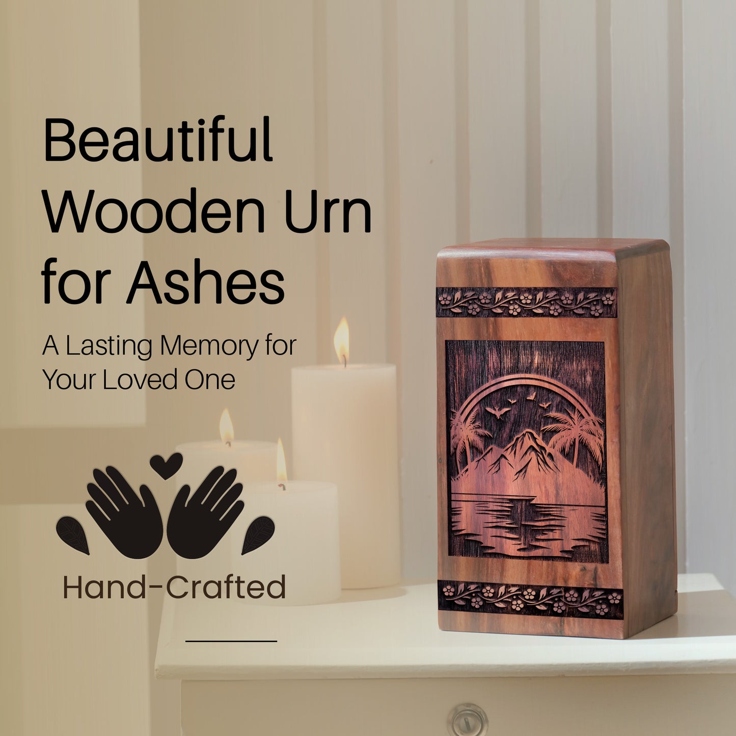 mountain Urn Size 10 Inch 10”(H) x 5.5”(W) x 5.5”(L)