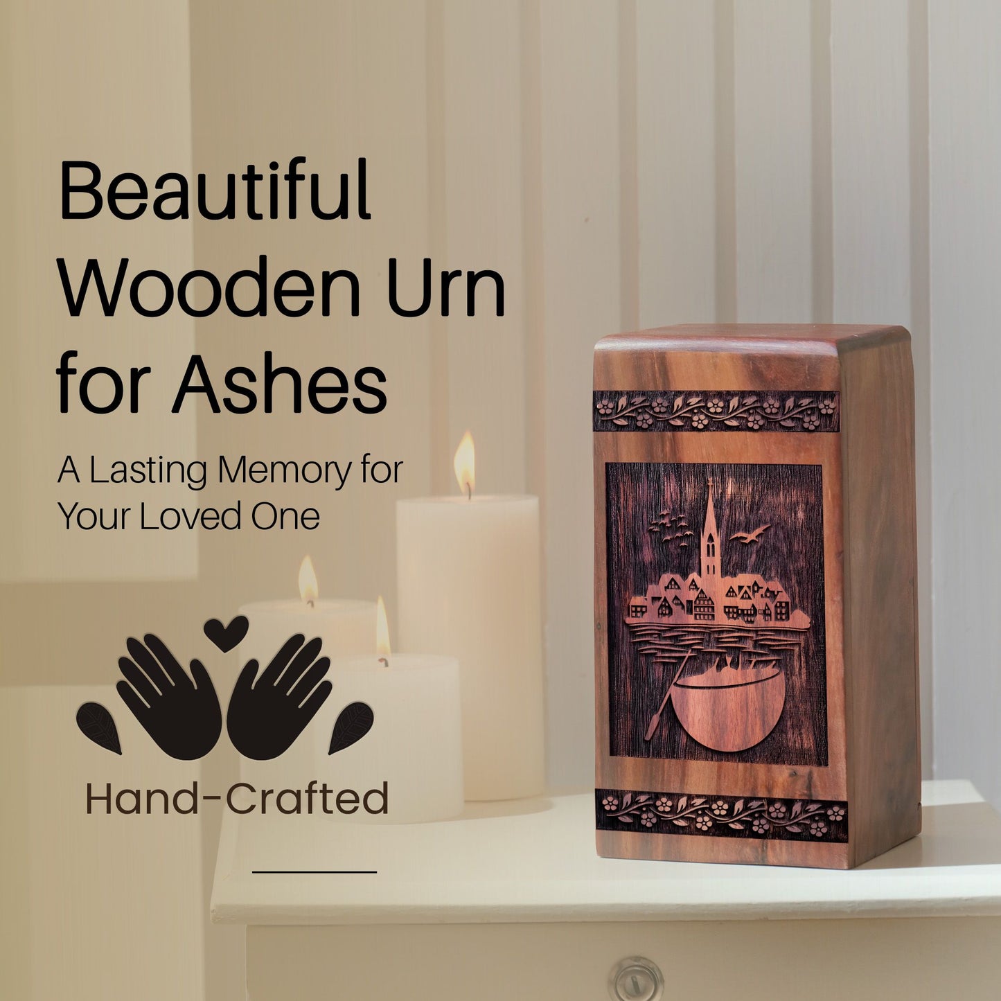 Handcrafted Wooden Historic Urn for Ashes - Eternal Tribute