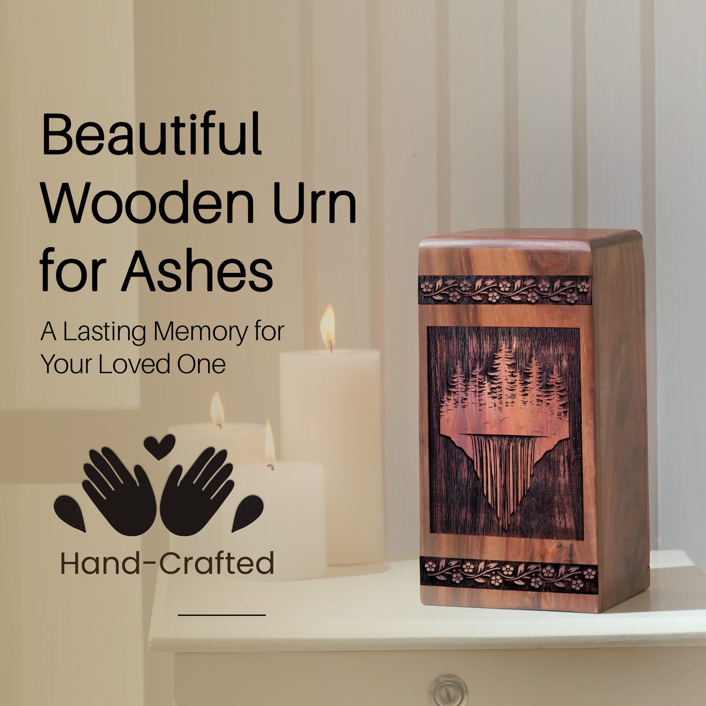 forest Urn Size 10 Inch 10”(H) x 5.5”(W) x 5.5”(L)
