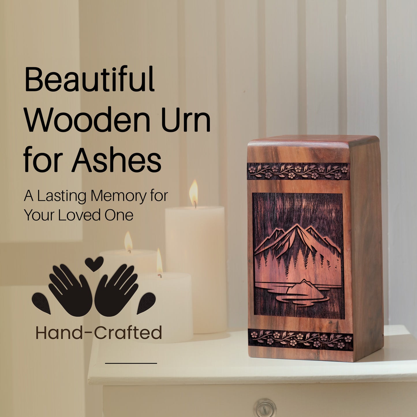 mountain Urn Size 10 Inch 10”(H) x 5.5”(W) x 5.5”(L)